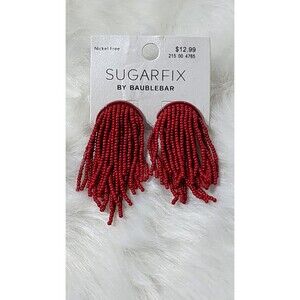 NEW Sugarfix by Baublebar Dark Red Beaded Dangle Earrings. Any occasion.